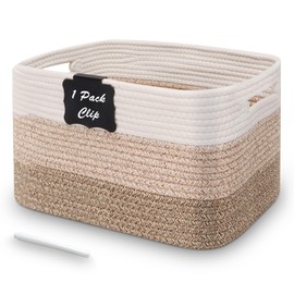 Rtdep Aufbewahrungskorb, Aufbewahrungskorb Geflochten mit Griffen, Handtuchkorb für Badezimmer,Wickelkommode Organizer, Dekokorb Körbe & Behälter, Spielzeug Körbe Aufbewahrung