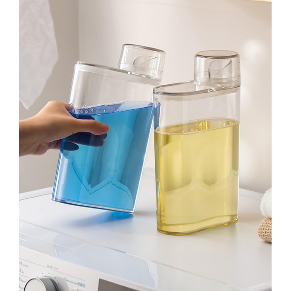 2PCS Laundry Detergent Dispenser,1200ml Softener Laundry Detergent Bottle,Beads Container for