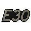 E30 Badge Emblem Black Silver Stick-On 3 Inches Wide