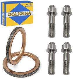 GOLKNHA Titanium Stud Bolt Gaskets Kit Compatible with Yamaha Grizzly 660 2002-2008 Rhino 660 2004-2007 Raptor 660R 2001-2005 OEM# 3YF-14613-01-00 90179-08410-00 95617-08625-00