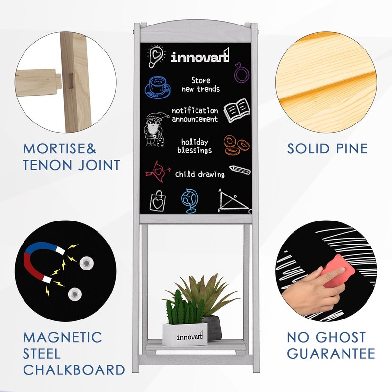 INNOVART Magnetic A-Frame Chalkboard Sign, Sidewalk Sign 45" x 17"