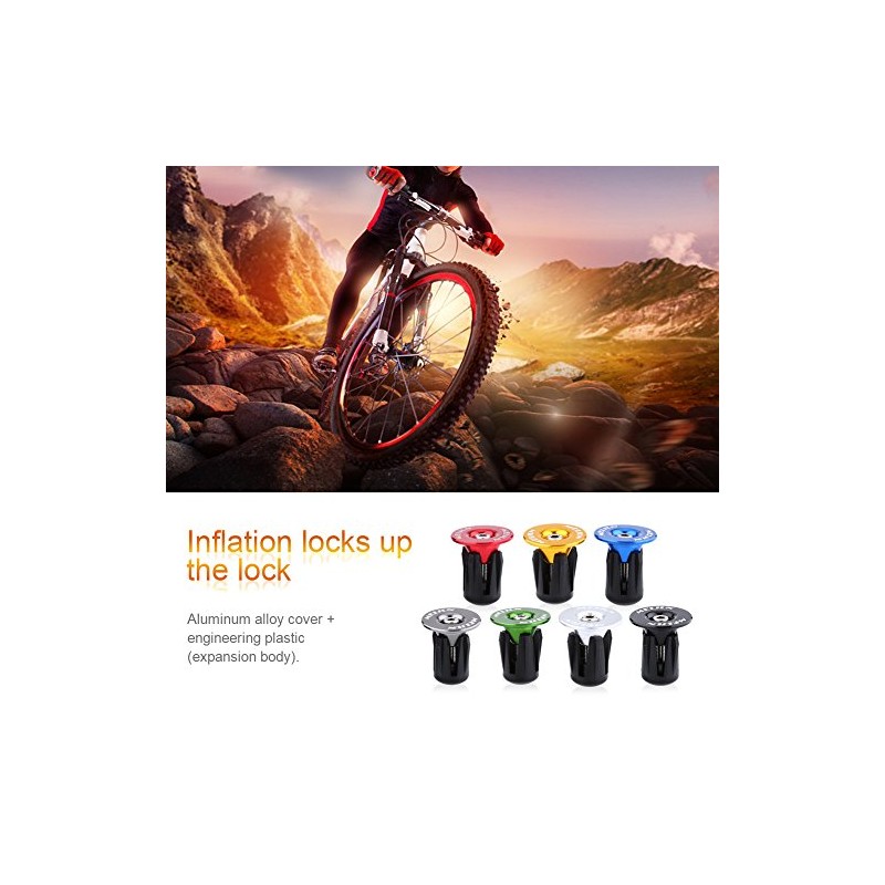 VBESTLIFE Bicycle End Plugs, Pack of 2 Bicycle Handlebar End