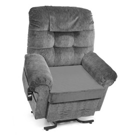 SINOSSO Velvet Large Chair Cushion for Elderly 20" x 20" x 3", High Density Foam Seat Cushion for Recliner Couch Armchair, Thickened Chair Pad, Gray