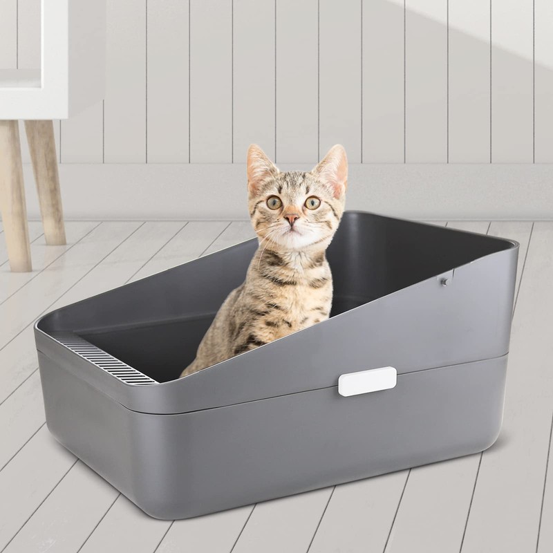 Sfozstra Cats Litter Box Low: Open Sifting Design -Tracking Space