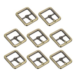 sourcing map Metal Roller Buckle, 8Pcs 0.75 Inch Single Prong Belt Buckle Square Center Bar Buckles for Leather Craft Accessories Belt, Bronze