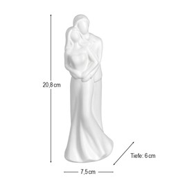 Ideen mit Herz Decorative Figurine Bride and Groom 1 | Wedding Couple Ceramic | Wedding Gift | Wedding Decoration | 20.8 cm High