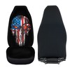 FEIONAGY American Flag Skull Patriotic 2pcs Car Seat Covers, Front