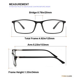 YTDBNS Professional Reading Glasses for Men/Women, Blue Light Blocking Computer Readers with Spring Hinges for Glare and UV Protection
