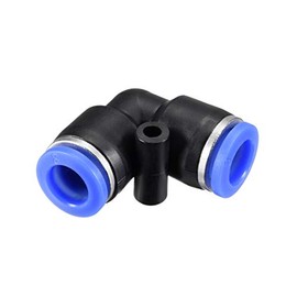 sourcing map Plastic Elbow Push to Connect Tube Fitting 8mm Tube OD Pneumatic Air Push Fit Lock Fitting Blue 5pcs