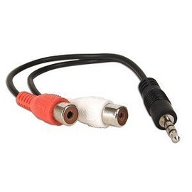 6" 3.5mm Stereo (M) to Dual RCA (F) Audio Cable (Black)