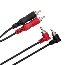 HOSA CRA-202R Dual RCA to Dual Right-angle RCA Stereo Interconnect, 6.6 feet