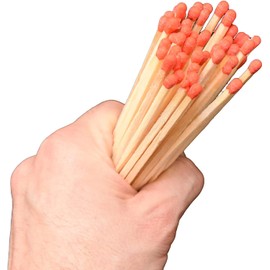 jameitop® 2 XL Packs of Matches Without Print/White Boxes for Designing, Red Ignition Head, 200 mm Woods = 80 Matches in Set