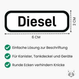 Fuel Sticker for Canister Labelling (Set of 8 - 60 x 20 mm) - Petrol, Diesel, Super, Mixture/Petrol Mix - Fuel Sticker for Car, Motorcycle, Fuel Cap, Chainsaw and Lawnmower