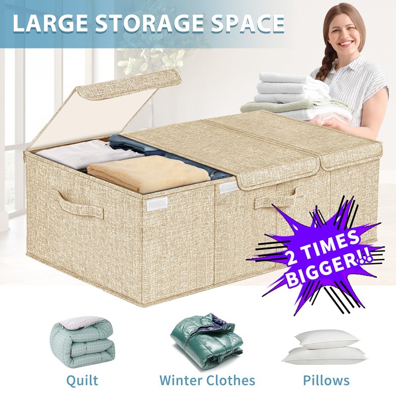 Hoyula Deep Under Bed Storage Container, 10" Tall Height Underbed