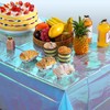 2Pack Iridescent Blue Plastic Tablecloth, Shiny Disposable Laser Rectangle Table