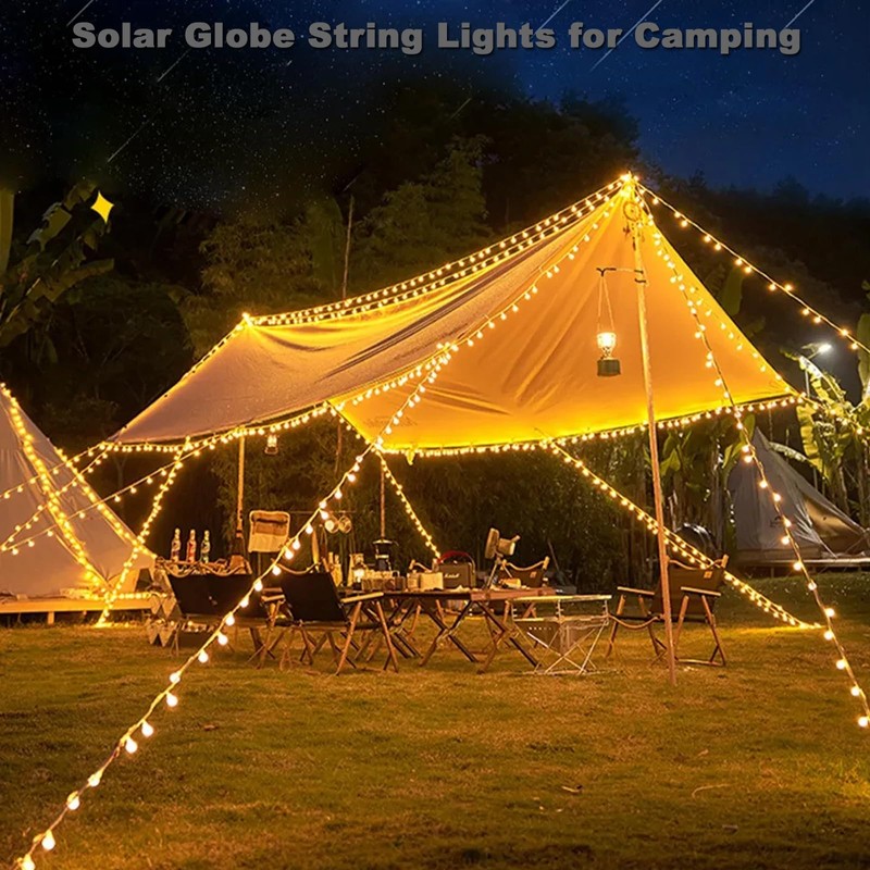 Vigdur Solar String Lights Outdoor, 2 Packs 15ft Globe String