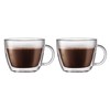Bodum 15oz Double Wall Latte Mug, High-Heat Borosilicate Glass, Set