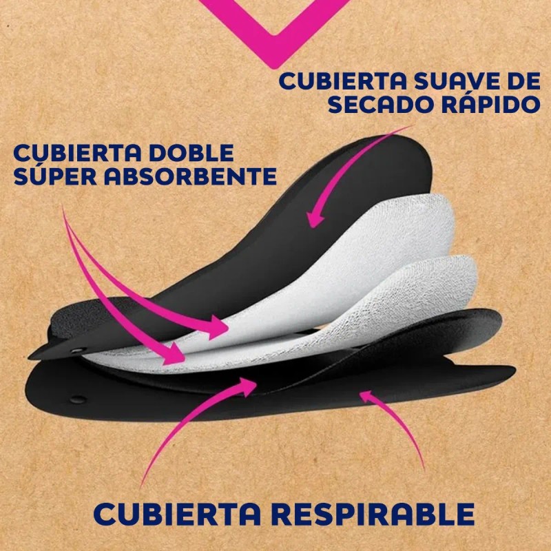 Toallas Flujo Moderado 3 Piezas V Eco Reusable Saba Liso