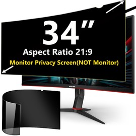 34 Inch Computer Privacy Screen Filter for 21:9 Ultrawide Curved Monitor - Privacy Shield,Anti-Glare and Anti-Blue Light Protector