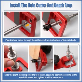 20mm Vertical Drilling Locator, Drill Guide Set for 5/32"-3/8" Drill Bushings, Aluminum Alloy Precision Bench Dog Hole Punch Woodworking Tool Bench Table Workbench