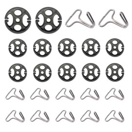 Shakas 24 PCS Car Seat Cover Hook, Plum Blossom Plastic Disc with Metal Hook Combination Set, Cushion Elastic Band Anti-slip Fixed Buckle, for Most Cars Seat Cover Installation Replacement (Black)