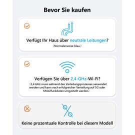 Tallifun Smart Roller Shutter Switch WiFi Blind Switch Roller Shutter Control with Touch Panel, Works with Alexa/Google Assistant/Siri, Requires Neutral Conductor 8 x 8 cm