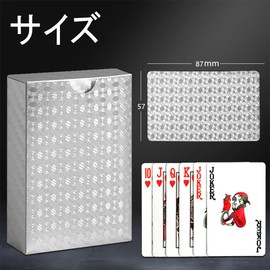 Playing Cards, Plastic, 54 Card Game, Magic Playing Cards, Poker Cards, Parties, Waterproof, Gold Foil, Cool, Gold, Gorgeous, Shiny, No Fading, Breaking, Durable (Silver)