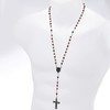 metaltree98 Rosary Red 6 mm Bead Gold and Black Tone