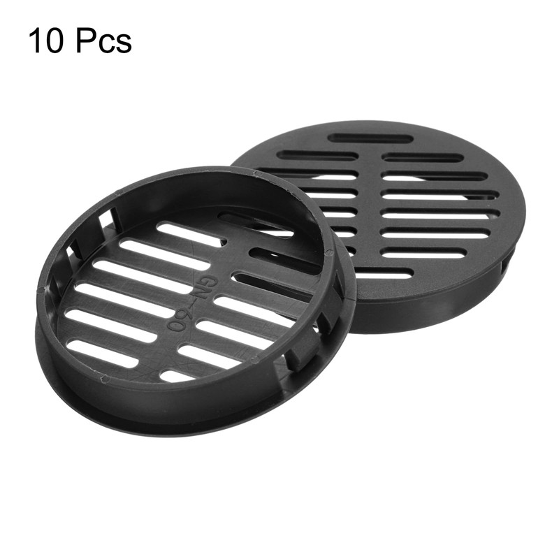 uxcell 10Pcs 60mm/2.4in Air Vents Circular Soffit Vents, Black Plastic