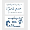 2 Blätter Temporäres Herzschlag Tattoo Schiffsanker Tattoo Schrift Tattoo Feder