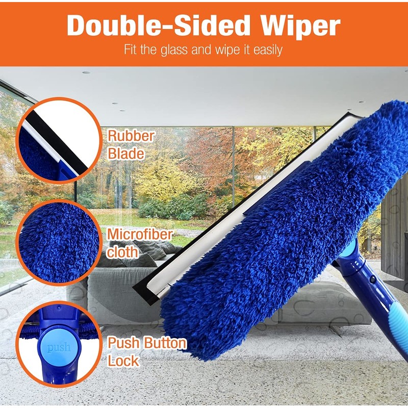 Blue Extension Rod Ceiling Duster with 18-20 feet Reach 3-Stage