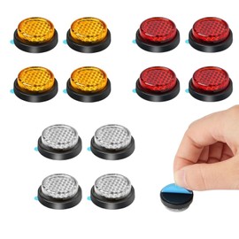 12 PCS Round Motorcycle Reflectors, Number Plate Reflector Motorbike, Stick-on Safety Reflectors, 24mm Mini License Plate Reflector for Motorcycles/Bicycles/Trailers & Gates