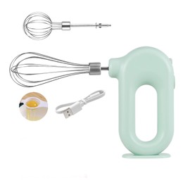 Cordless Hand Mixer Electric Mini USB Charing 1500mAh Egg Beater 4 Speed Adjustable Mini Hand Mixer Green