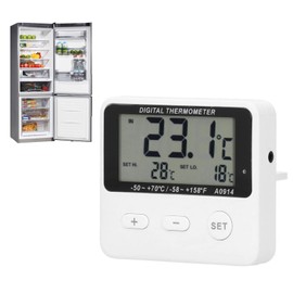 Uadme Digital Refrigerator Thermometer,Refrigerator Alarm Thermometer, -50℃-110℃ Aquarium Thermometer Magnetic Attraction Indoor and Outdoor Universal Temperature With Easy to Read LCD Display