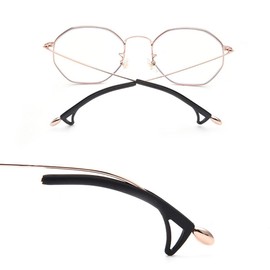 LCLONY Glasses Replacement Ear Hook Ear Clip Silicone Glasses Tip Ear Sock Sleeve Comfortable Replacement Thin Metal Glasses Legs 2 Pairs(Black), Medium