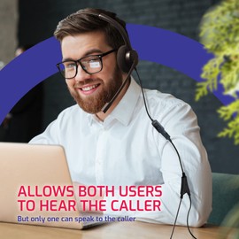 Plantronics Type Agent Headphones Splitter Adapter Telephone Cord with Mute Button, Compatible w/Plantronics H/HW, AddaSound, VXI-P, QD Wired Headsets-For Coaching, Supervising, Training, Monitoring