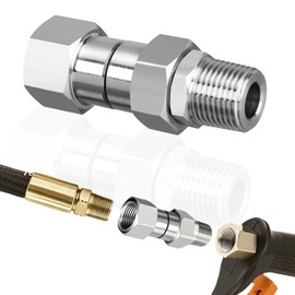 3/8'' Pressure Washer Swivel Fitting NPT, Stainless Steel 360 Degree Swivel Hoses Connector for Hose Swiveling Joint & Pressure Washer Fittings Hoses Adapter, 4500 PSI （3/8 NPT Male to Female)