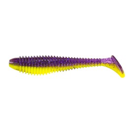 Big Bite Baits 3.8'' PRO Swimmer/Purple Glitter/Opaque Chartreuse (6 Pack)