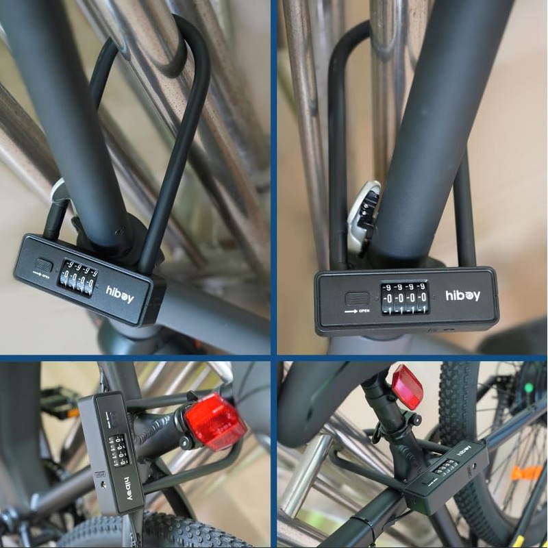 Hiboy Bike Combination U-Lock, Anti-Theft Security Bicycle Lock with Mounting