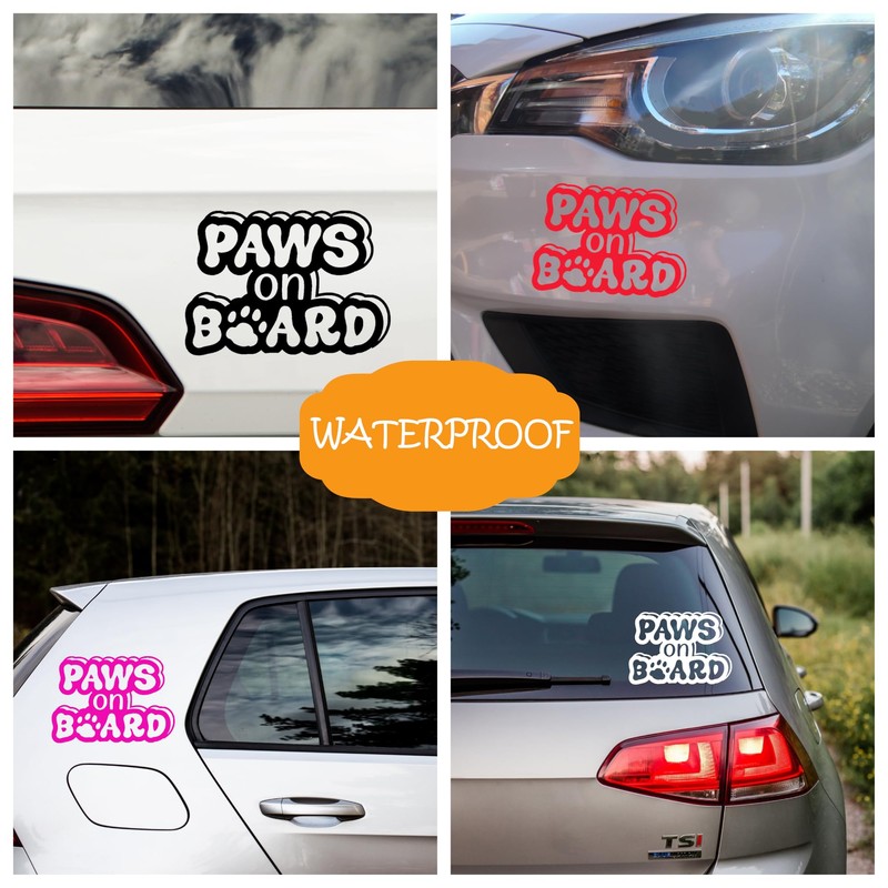 Hatcherabilia Paws On Board Pet Funny Car Decals - Cat