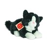 Black & White Cat Lying. Plush soft Toy by teddy