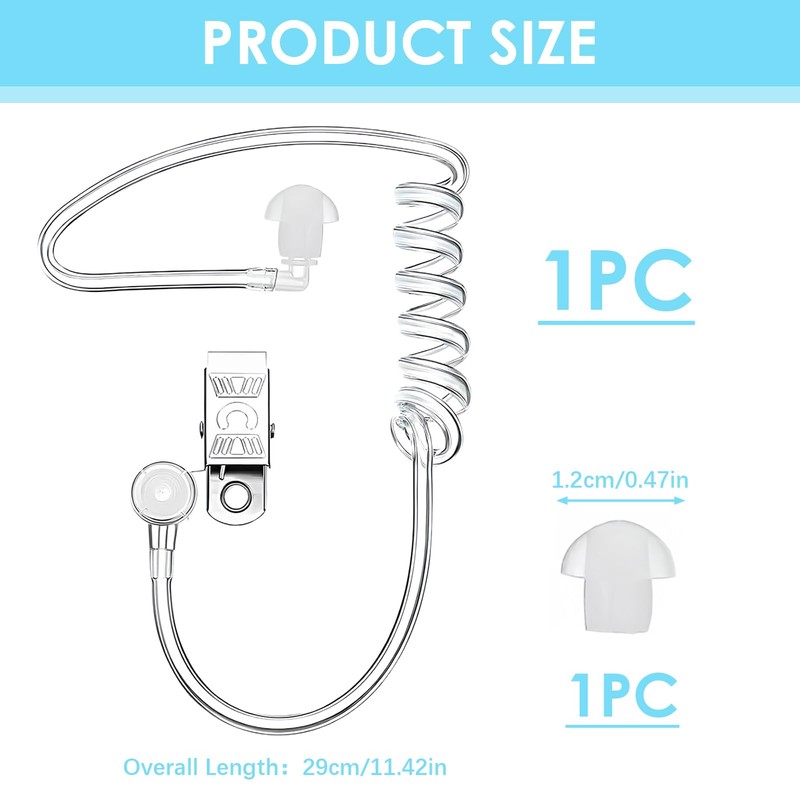 Earphones Sound Tube for Radios, Sound Tube Ear Insert, Bi-directional