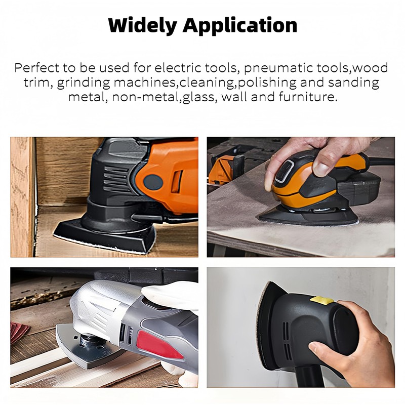 Set of 4 Sanding Plates, Triangle, Fine Sanding Plate, Multitool