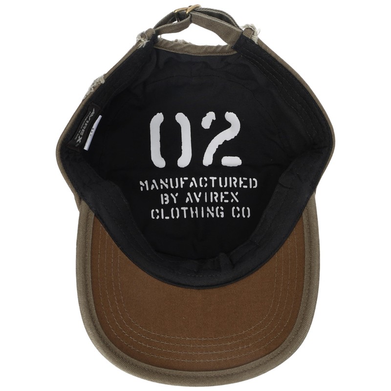 Avirex Distressed Vintage Work Cap, Khaki, 57 to 59 cm