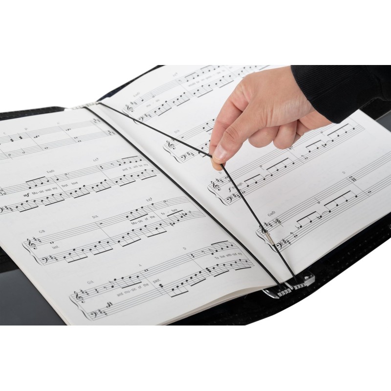 Classic Cantabile Music Folder (Sturdy Faux Leather, Hand Strap, Notes