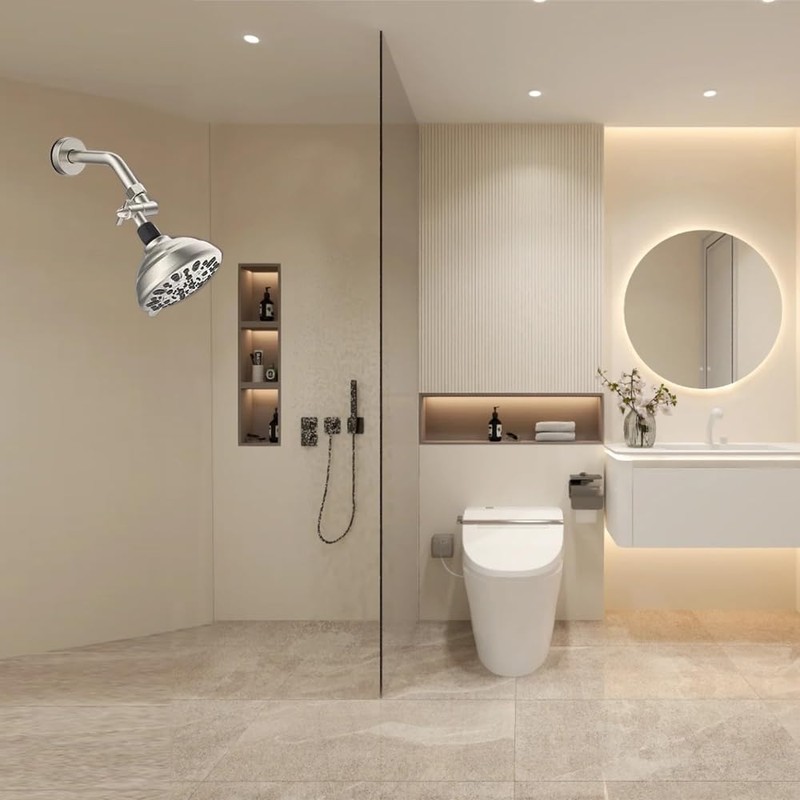All Metal Adjustable Shower Angle Adapter, 360° Adjustable Swivel Shower