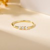 Titaniumcentral Women's Rings Slim Front Ring Gold 14K Gold-Plated Zirconia