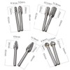 8pcs Carbide Rotary Burr Set, Double Cut 1/4''(6.35mm) Shank Solid