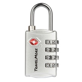 TSA Luggage Locks with 4 Digit Combination – Heavy Duty Set Your Own Padlocks for Travel, Baggage, Suitcases & Backpacks – 1 Pack Silver