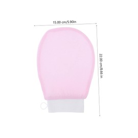 Baluue 1 Pair Exfoliating Bath Gloves Pink Shower Mitts for Deep Cleansing Gentle Massage for Smooth Skin Suitable for Arms Legs and